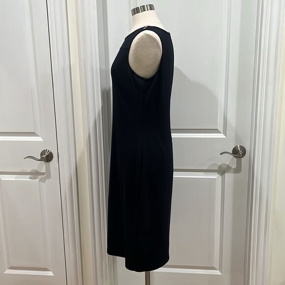 St. John Collection 70% Wool Knit Sheath Dress Size 12 Black (read description) - Picture 9 of 16